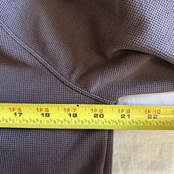 Heavy Waffle HOODED Sweatshirt All in Motion 2 pocket BROWN Thumbholes Sz Small - Picture 13 of 13